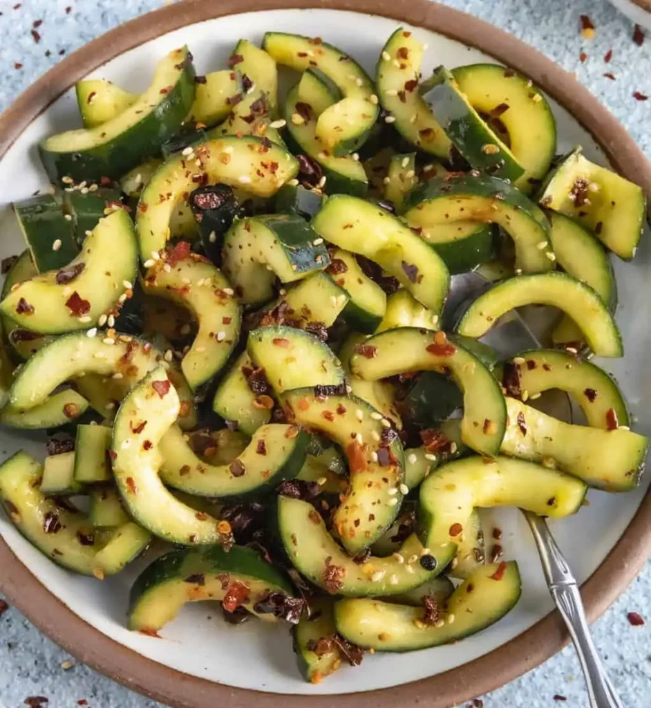 Sichuan Spicy Cucumber Salad (Liang Ban Huang Gua)