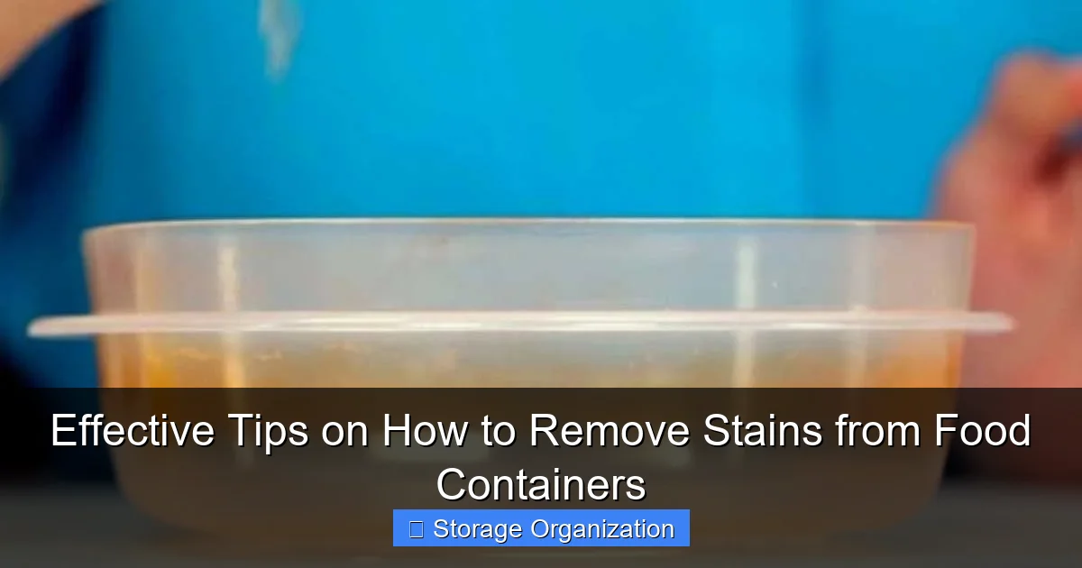 Effective Tips on How to Remove Stains from Food Containers